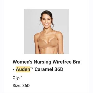 NWT Auden Maternity Nursing Bra Caramel 36D